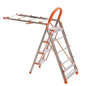 Échelle zigzag pliable en forme d'aile à usage domestique avec étendoir pour l'escalade facile à installer et à ranger - Product Image 1
