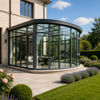 Véranda en verre isolant, vitrage multicouche, structure en aluminium, conception modulaire, montage facile, kit de véranda préfabriquée pour jardin