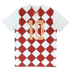 Maillot de football rétro classique Healy rouge et blanc à motif argyle, haut de sport tendance pour l'été - Product Image 2