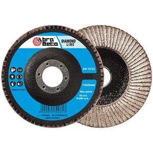 ABRA BETA - AB001160904 Discos de solapa con respaldo de fibra de vidrio y paño de corindón de estearato con perfil plano (paquete múltiple) ABRASIVOS - Product Image 1