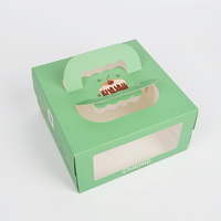 Boîtes en carton vert et blanc de qualité alimentaire, recyclables, avec fenêtre, pour l'emballage de gâteaux de boulangerie, de nourriture pour bébés, de chewing-gum, écologiques