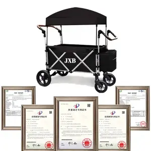 JXB – chariot pliable, chariot de traction XL, poussette de jardin d'enfants pour 2 enfants