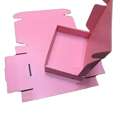 Aangepaste Afdrukken Logo Roze Mailer Doos Golfkartonnen Doos Verpakking Voor Cadeau
