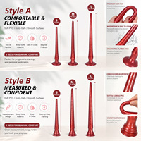Bâtonnet anal extra-long flexible et lisse en forme d'alien, plug anal doux pour les fesses, dilatateur anal gradué de qualité SM unisexe