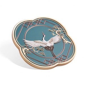 Creative New Design Embossed Logo Metal Single Side Portable Handheld Makeup <b>Mirror</b> - Product Image 4