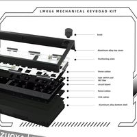 Kit de clavier mécanique LMK66 à 66 touches, Type-C, 2.4G, 5.0, sans fil, boîtier en aluminium anodisé CNC, batterie 3000mAh, bouton VIA RGB