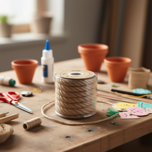 Corda di lino ILAN 12mm x 4m, corda intrecciata naturale per artigianato e decorazioni - Product Image 3