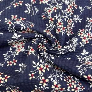 Tela <span class=keywords><strong>de</strong></span> Algodón con Estampado Floral Verde Marino, Material Antiarrugas, Textil para Vestidos <span class=keywords><strong>de</strong></span> Jardín, 50 Pulgadas, 80 g/m², Transpirable - Product Image 2