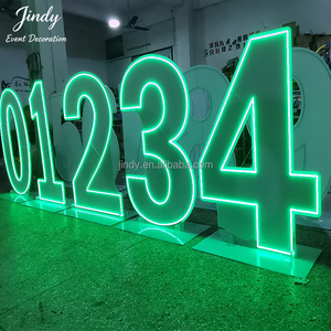 Lettres et chiffres lumineux en néon blanc en acrylique LED populaires pour la décoration de <span class=keywords><strong>mariage</strong></span> et de fête d'anniversaire - Product Image 2