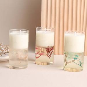 Velas Aromáticas <span class=keywords><strong>de</strong></span> Aceites Esenciales Naturales, Vela <span class=keywords><strong>de</strong></span> Gel en Tarro Daroma con Flores Secas Orgánicas - Product Image 1