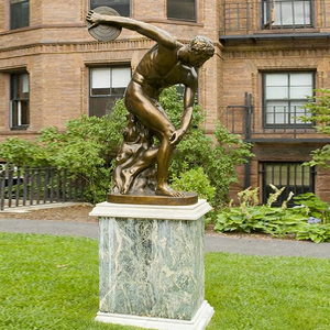 Outdoor Garden Home Decoration Ancient Greek Bronze Nude Black Man Thrower Sculpture Statue Life-Size Modern Plastic Custom - Product Image 4