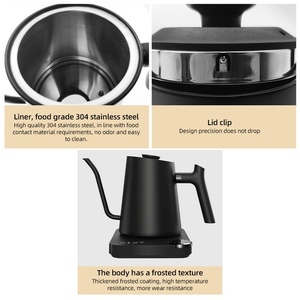 Hervidor eléctrico de cuello de cisne de 1200W, interior de acero inoxidable, capacidad de 0,9L, Control de temperatura, calentamiento rápido, verter café/té/hervir - Product Image 6