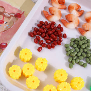 Jouets DIY pour la maison : Simulations de crevettes, champignons et maïs, jouets à pétrir, champignons artificiels en haricot rouge, mini décorations artistiques en TPR, accessoires d'artisanat pour - Product Image 5