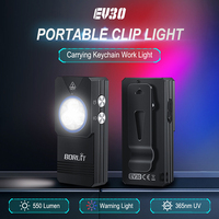 Senter LED Taktis Portabel EV30 dengan Gantungan Kunci, Senter Darurat Isi Ulang untuk Penerangan Darurat & Kerja di Luar Ruangan