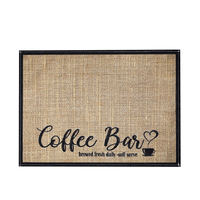 Tapis de table carré en lin super absorbant, antidérapant, accessoire de cuisine pour comptoir, machine à café, tapis en terre de diatomée