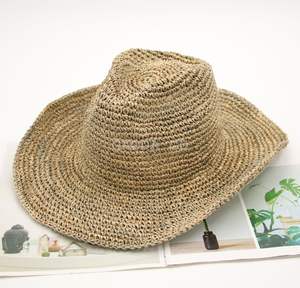 หมวกทรงแบนราบามาคาวบอยหมวกทรงเฟโดร่าสำหรับผู้หญิงหมวกแฟชั่นผ้ายีนส์ผ้าแพรแข็งกระดาษ - Product Image 6