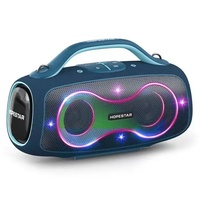 Enceinte portable Hopestar Party Stage Box 168 400W, étanche IPX6, avec 2 micros sans fil et éclairage RGB pour le camping
