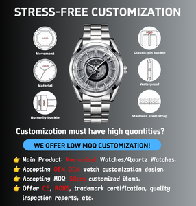 <span class=keywords><strong>Montre</strong></span> mécanique TEVISE en gros, étanche 30m, aiguilles lumineuses, accepte la personnalisation OEM, conforme RoHS - Product Image 2
