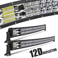 Super Lumineux D'inondation de Tache 12D 22 "52 Pouces SUV Offroad 4x4 Camion 12V Voitures À L'extérieur Incurvé double Rangée A Mené Des Lumières de Barre