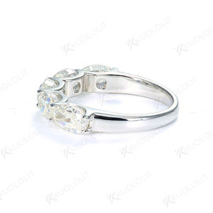 Anillos de Moissanita de 2.5CTW para Mujer, Oro Amarillo Sólido de 18K, 14K, 10K, Ovalado de 4*6MM, D/VVS1, Joyería Fina para Compromiso y Boda - Product Image 3