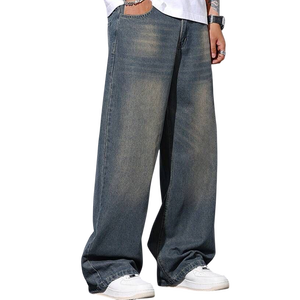 Washed Men's <b>Jeans</b> Urban Streetwear Solid Casual Party Weekend Travel Durable Denim Fabric Custom Finish Size Logo Label Factory - Product Image 4