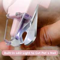 Coupe-griffes électrique 2-en-1 pour animaux de compagnie avec LED, rechargeable, pour chats et chiens, avec bac de récupération