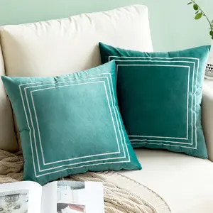Nuovo stile cuscini in velluto ricamo fodera per cuscino in velluto fodera per cuscino verde cuscino in velluto di lusso per divano letto
