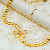 Pulsera de Oro de 18K con Eslabones de Mariposa y Corazón, Diamantes de Laboratorio Marquise con Engaste Pavé, Brazalete Romántico Multicapa, Cadena de Cuerda para Boda, Joyería