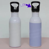 Mug à changement de couleur avec logo personnalisé, différentes tailles, tasse magique, bouteilles d'eau en acier inoxydable 304, pour le sport et les activités de plein air, avec grande capacité