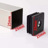Embouts carrés de haute qualité pour tubes avec filetage M8, bouchons de tube, vis d'extrémité, écrous, inserts de tube carrés filetés M8 pour meubles