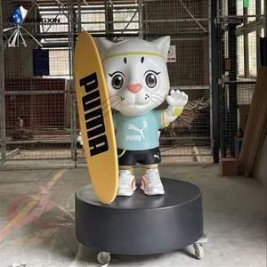 Sculpture de <span class=keywords><strong>chat</strong></span> cycliste créative, décoration de l'espace pour enfants, personnalisation de la marque personnalisée - Product Image 1