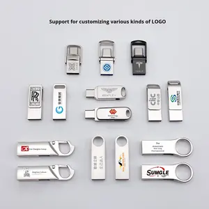 Nouvelle clé USB rotative mini en métal à double usage pour téléphone portable et ordinateur, 32G/16G, haute vitesse, transfrontalière, avec garantie d'un an - Product Image 3