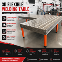 Table de soudage en fonte 3D, Plateforme de soudage modulaire D16, Banc de travail de positionnement à surface nitridée pour le soudage de précision de pièces métalliques