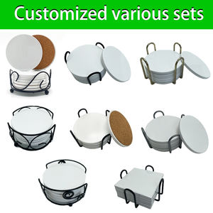 पढ़ कर जहाज 10pcs पैक दौर उच्च बनाने की क्रिया बलुआ पत्थर खाली सिरेमिक कोस्टर - Product Image 5