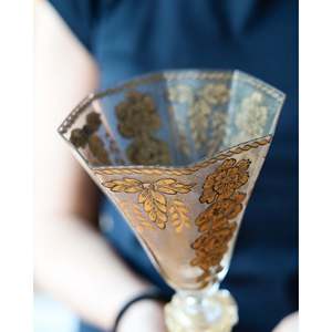 Copa Octagonal de Cristal Gabbiani de Bennyudine para Flauta con Decoración de Oro Puro - Product Image 1