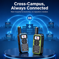 XUNLIBAO D8 Ultra-Ringan 67.5g Mini 4G PoC Walkie Talkie Baterai Lepas Pasang Tanpa Biaya Platform untuk Administrasi Multi-Situs Rumah Sakit