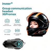 Intercom de groupe Inveer pour plus de 10 personnes, accessoires pour moto, casque, casque X6Promax, accessoires pour casque