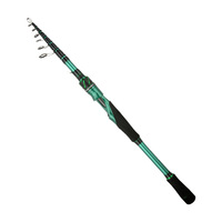 Canne à pêche télescopique de 1,8 m à 3 m, puissance moyenne, action rapide, pliable et portable, pour la pêche au bar, à la truite, au brochet et à la perche en lac.