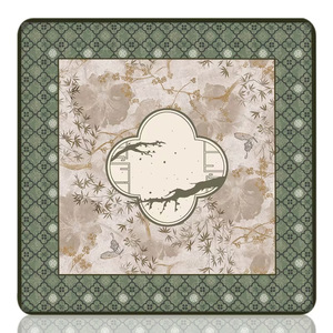 Zen Tea House Green Jade Crane Chinoiserie Moderne Casino Jeux de poker et de mahjong Tuiles de mahjong 160 pièces Pieds en acier inoxydable Peint à la main - Product Image 4
