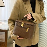 Quantité minimale de commande bas texturé en cuir pu grande capacité femmes trousse de maquillage étui voyage cosmétique stockage organisateur pochette fermeture éclair pochette de maquillage