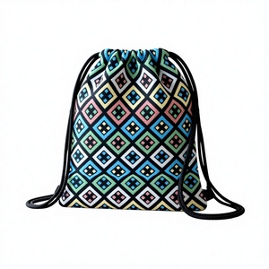 Sac à dos à cordon de serrage en jacquard tissé de qualité supérieure – Fabriqué avec un tissu jacquard écologique et durable - Product Image 1