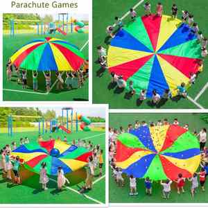 Tente de jeu parachute pour enfants de 20 pieds, personnalisée en usine, pour gymnastique, jeu coopératif et activités de plein air - Product Image 4