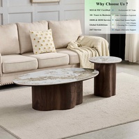 Table basse en céramique résistante à la chaleur, design minimaliste moderne, gain de place, base en MDF, style OKAY, polyvalente et luxueuse
