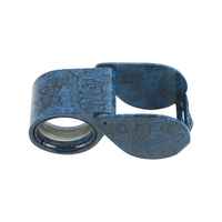 Loupe cadeau 18mm 10x Bleu & Noir Loupe pliante pour bijoux Lentille en verre Taille de poche Triplet Gemological Diamond Appraisal Tools