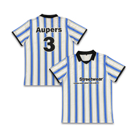 Vente en gros Design rétro personnalisé Maillot de football à rayures sublimées Maillot de football
