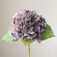 Hydrangeas artificielles de haute qualité S-0023, toucher réaliste, latex, grande tête, fleurs d'hortensia vertes et blanches