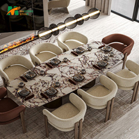 Table de salle à manger en marbre Calacatta italien pour intérieur, plateau en pierre naturelle durable, taille personnalisée, table de réunion, table en marbre, pierre de marbre