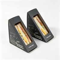 Boîte d'emballage pour pâtisserie à ouverture facile, boîte à sandwich en carton blanc, boîte d'emballage pour gâteaux, boîtes en papier, boîte à sandwich non pliable
