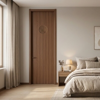 Porte intérieure en mélamine MDF minimaliste de luxe, panneau de porte à âme en bois massif, finition blanche pour la maison