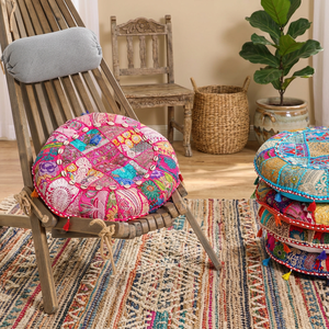 Vente d'usine motif brodé Zafu Yoga maison méditation coussin de siège Polyester coton remplissage lavable pour hôtel et hôpital - Product Image 2